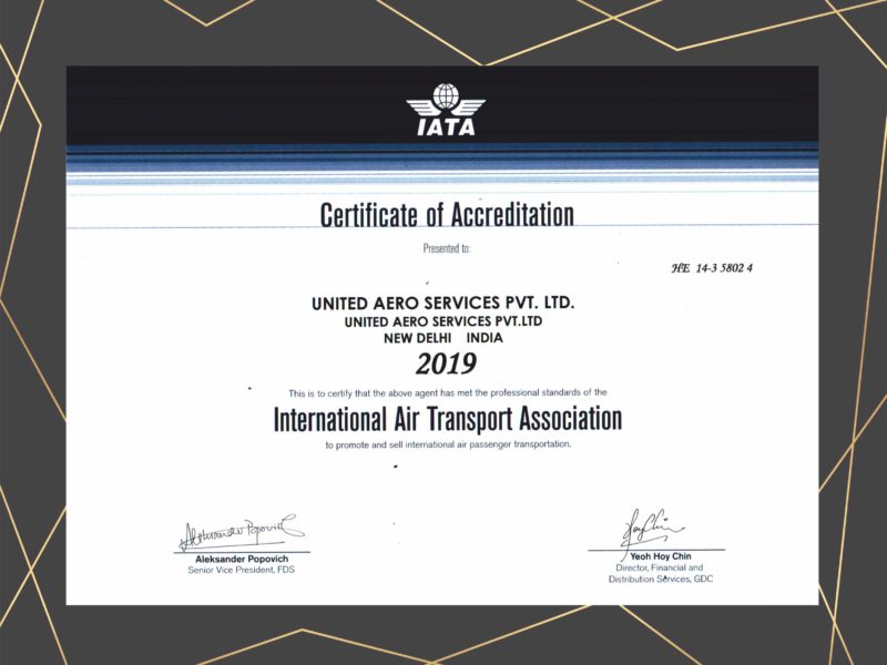 IATA CERTIFICATE